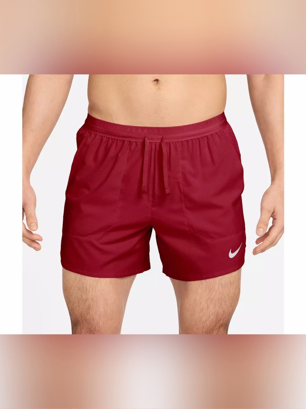 Nike Men's Dri-FIT Stride 5" Brief-Lined Shorts Red Size Large